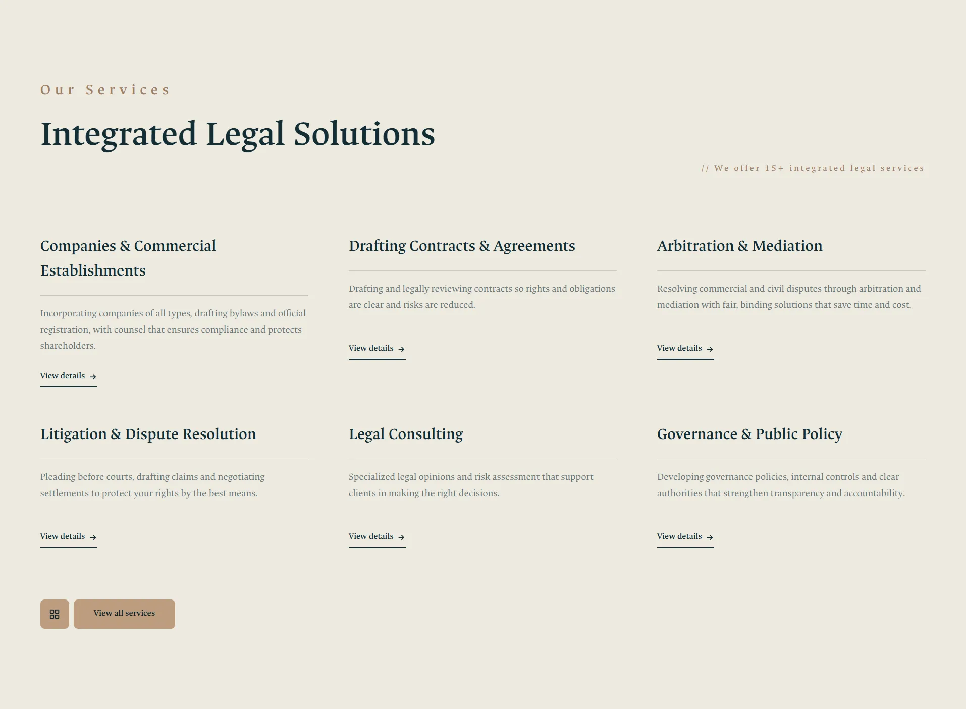 Services — integrated legal solutions